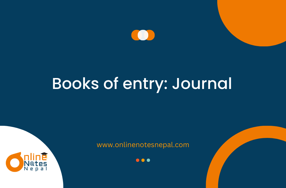 Books of entry: Journal